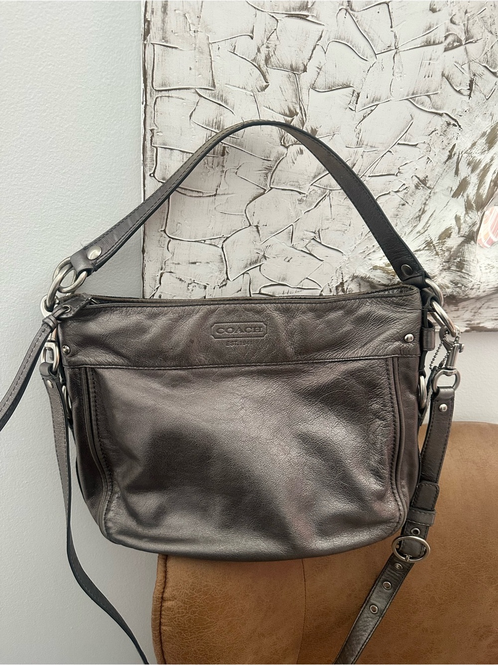 Coach Leather Hobo Shoulder Bag - Brown